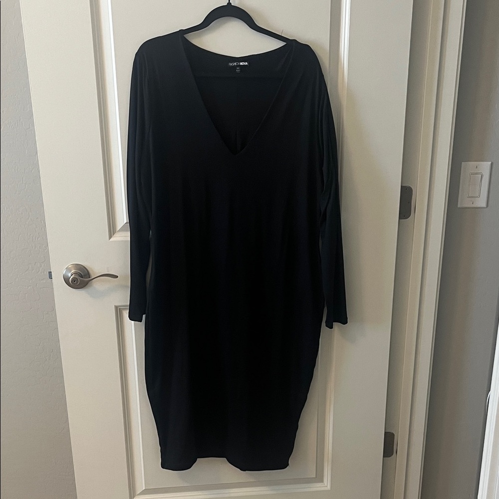 Fashion Nova Black Long Sleeve Dress